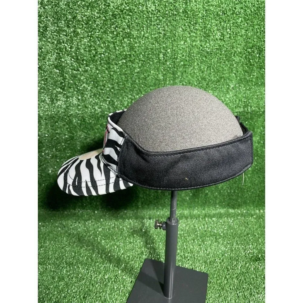 Lot Of 2 New Women’s Baseball Sun Visors Adjustable Hat Blue/Zebra Print OSFM